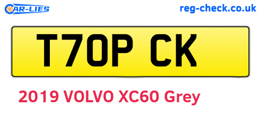 T70PCK are the vehicle registration plates.