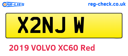 X2NJW are the vehicle registration plates.