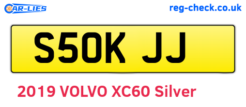 S50KJJ are the vehicle registration plates.