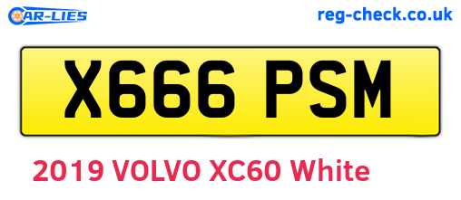 X666PSM are the vehicle registration plates.