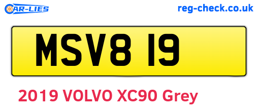 MSV819 are the vehicle registration plates.