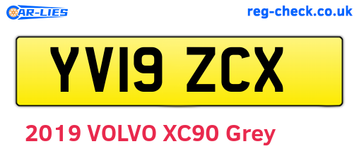 YV19ZCX are the vehicle registration plates.