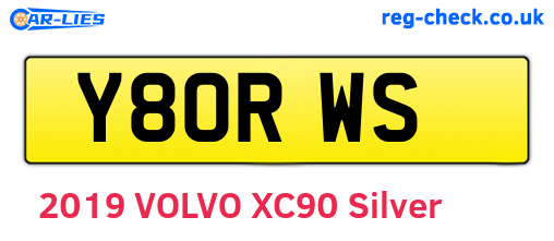 Y80RWS are the vehicle registration plates.