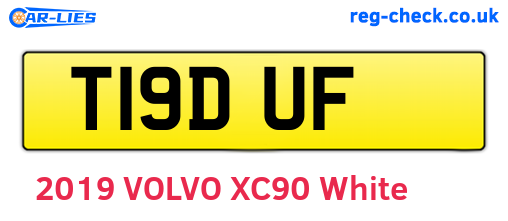 T19DUF are the vehicle registration plates.