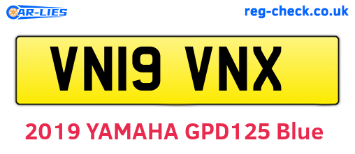 VN19VNX are the vehicle registration plates.