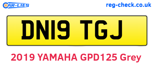 DN19TGJ are the vehicle registration plates.