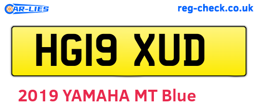 HG19XUD are the vehicle registration plates.