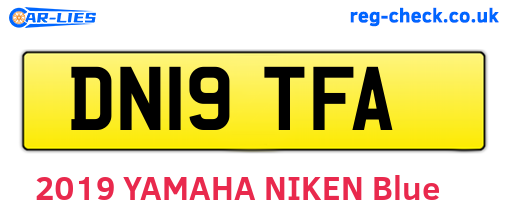 DN19TFA are the vehicle registration plates.