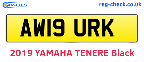 AW19URK are the vehicle registration plates.
