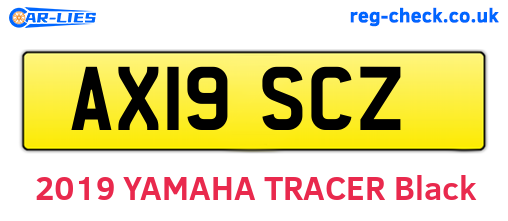 AX19SCZ are the vehicle registration plates.