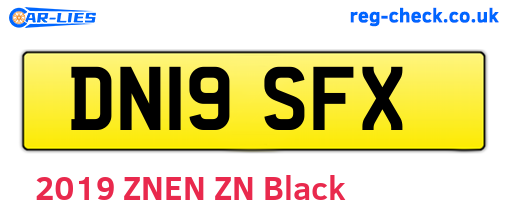 DN19SFX are the vehicle registration plates.