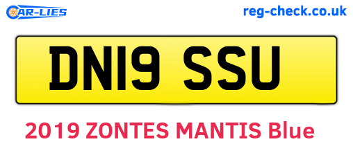 DN19SSU are the vehicle registration plates.