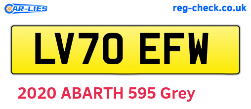 LV70EFW are the vehicle registration plates.