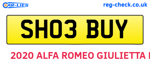 SH03BUY are the vehicle registration plates.