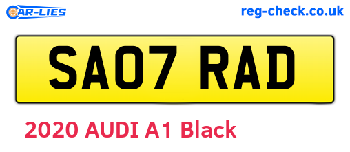 SA07RAD are the vehicle registration plates.
