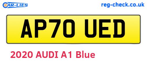 AP70UED are the vehicle registration plates.