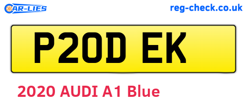 P20DEK are the vehicle registration plates.