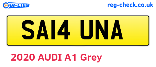 SA14UNA are the vehicle registration plates.