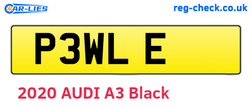P3WLE are the vehicle registration plates.
