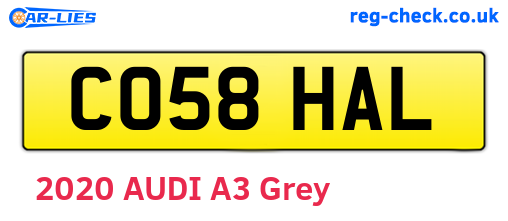 CO58HAL are the vehicle registration plates.