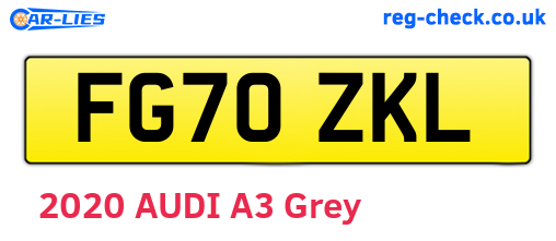 FG70ZKL are the vehicle registration plates.