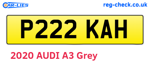P222KAH are the vehicle registration plates.