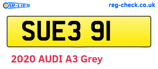 SUE391 are the vehicle registration plates.