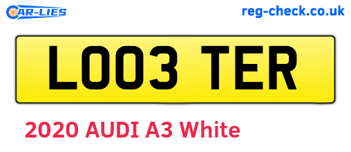 LO03TER are the vehicle registration plates.