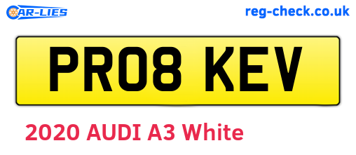 PR08KEV are the vehicle registration plates.