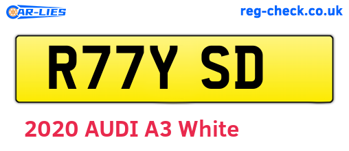 R77YSD are the vehicle registration plates.