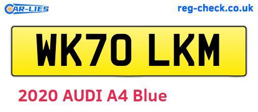WK70LKM are the vehicle registration plates.