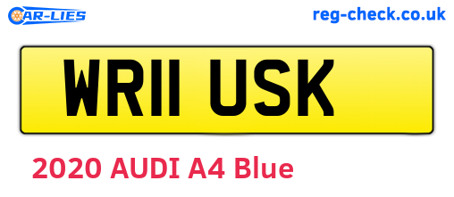WR11USK are the vehicle registration plates.