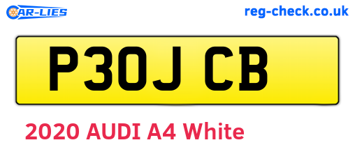 P30JCB are the vehicle registration plates.