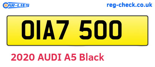OIA7500 are the vehicle registration plates.