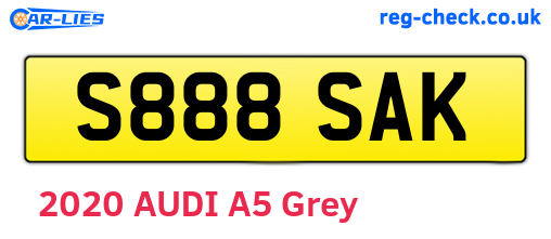 S888SAK are the vehicle registration plates.