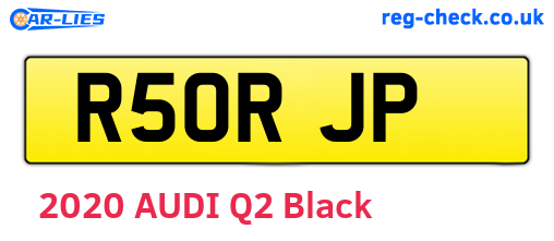R50RJP are the vehicle registration plates.