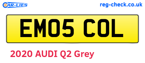 EM05COL are the vehicle registration plates.