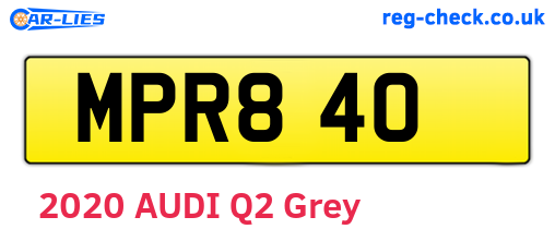 MPR840 are the vehicle registration plates.