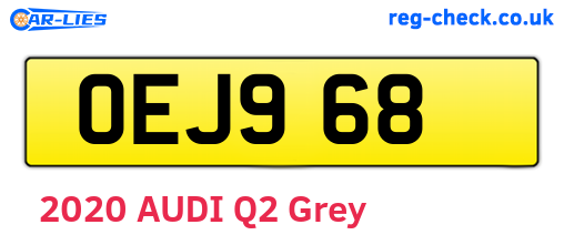 OEJ968 are the vehicle registration plates.