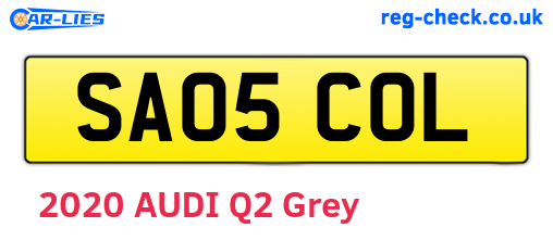 SA05COL are the vehicle registration plates.