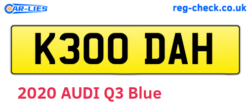 K300DAH are the vehicle registration plates.