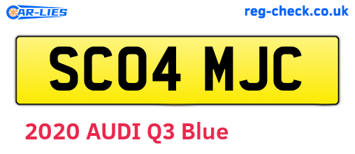 SC04MJC are the vehicle registration plates.