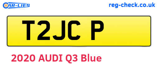 T2JCP are the vehicle registration plates.