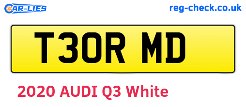 T30RMD are the vehicle registration plates.