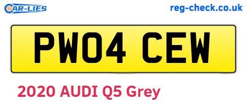PW04CEW are the vehicle registration plates.