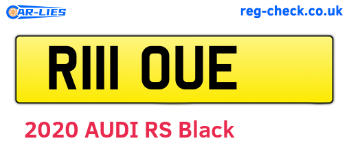 R111OUE are the vehicle registration plates.