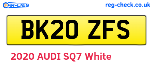BK20ZFS are the vehicle registration plates.