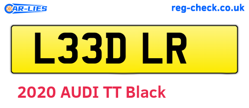 L33DLR are the vehicle registration plates.
