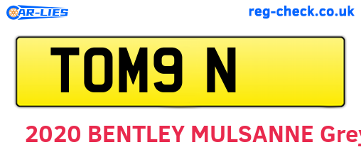 TOM9N are the vehicle registration plates.