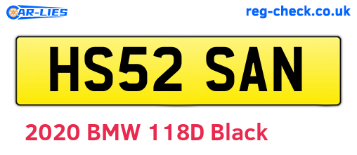HS52SAN are the vehicle registration plates.